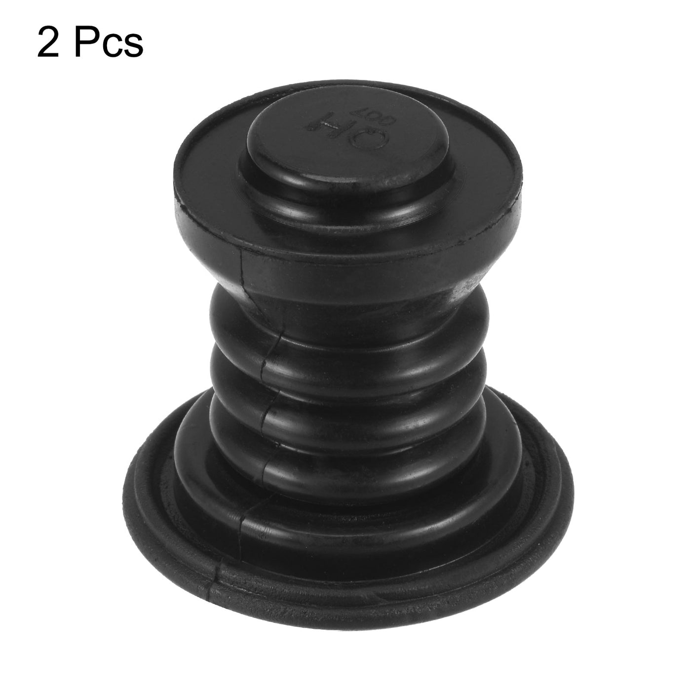 Harfington 2Pcs Washing Machine Drain Pipe Seal Silicone Sealing Plug Ring 52mm Black
