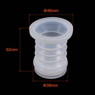 Harfington 2Pcs Washing Machine Drain Pipe Seal Silicone Sealing Plug Ring 52mm Clear