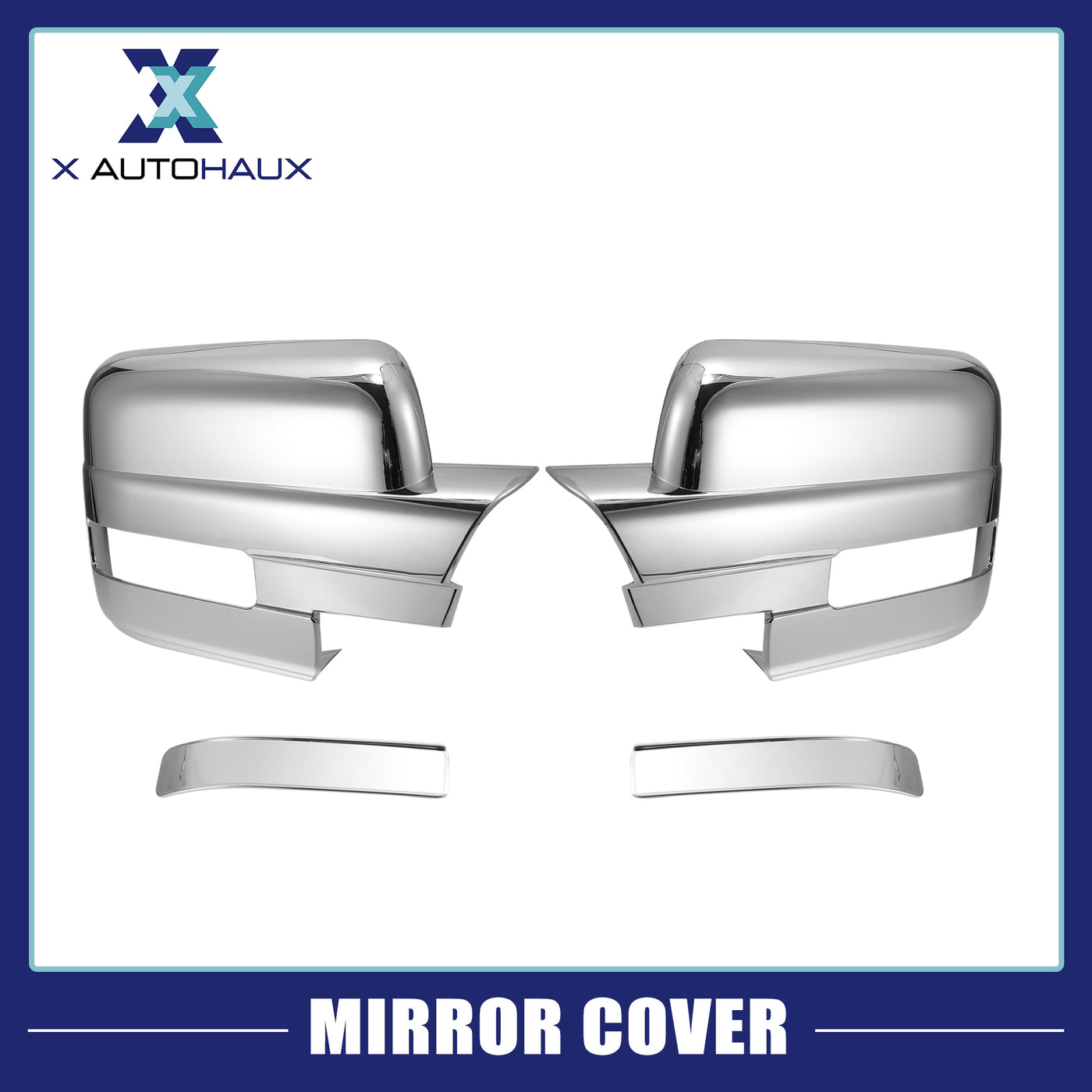 X AUTOHAUX Pair Chrome Plated Full Mirror Cover Covers Cap for Ford F150 2009-2014 with Turn Signal Cut (DO NOT FIT TOWING MIRROR)
