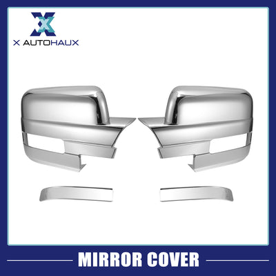 Harfington Pair Chrome Plated Full Mirror Cover Covers Cap for Ford F150 2009-2014 with Turn Signal Cut (DO NOT FIT TOWING MIRROR)