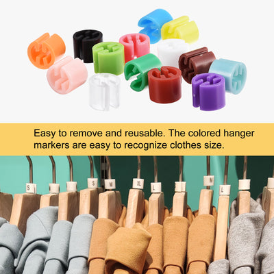 Harfington Clothes Hanger Marker 4 Size Fit 3.5mm Rod for Color Coding 4 Color 100pcs