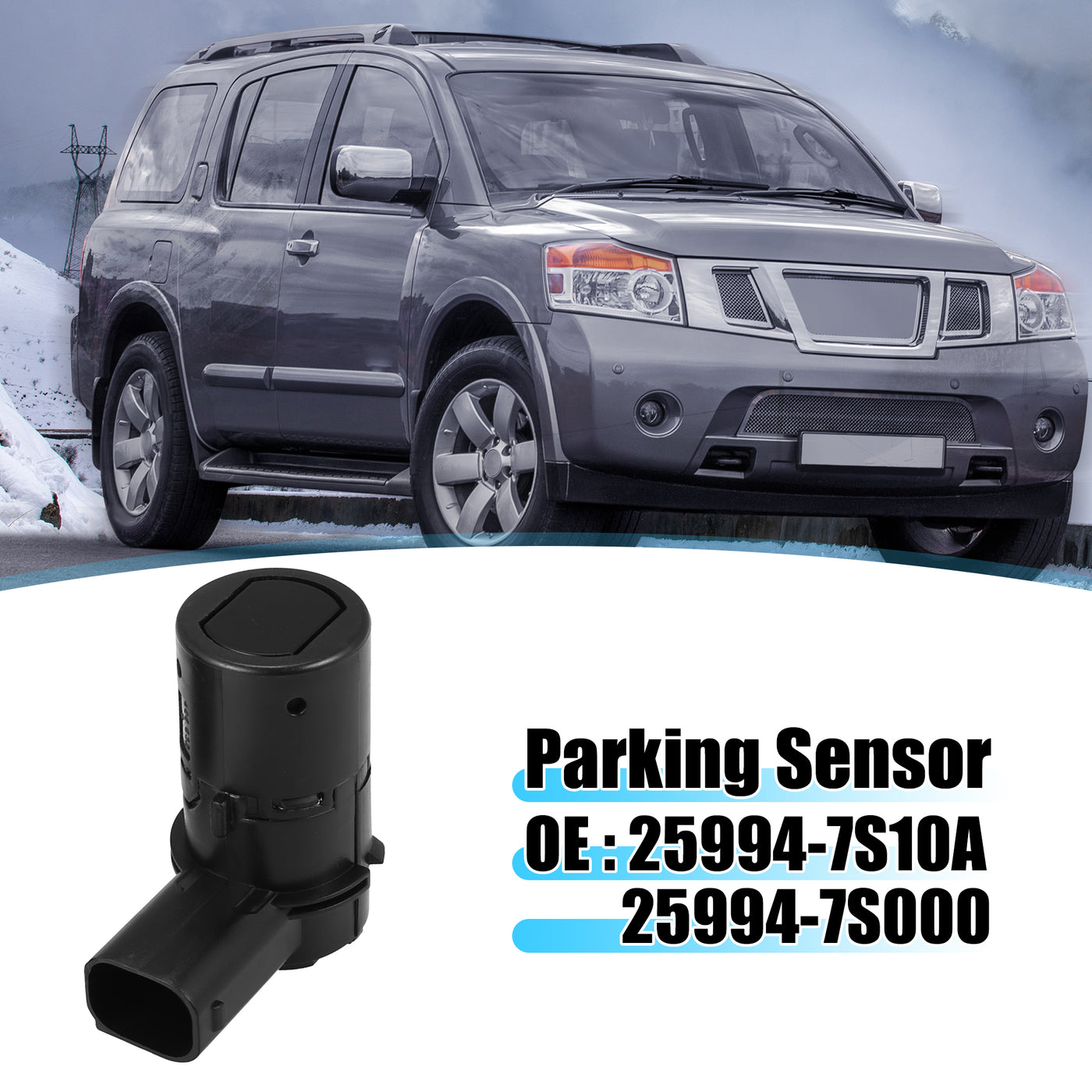 X AUTOHAUX 4 Pcs Car Bumper PDC Reverse Parking Assist Sensor for Nissan Titan 2005-2011 for Nissan Armada 2005-2011 25994-7S10A 25994-7S000