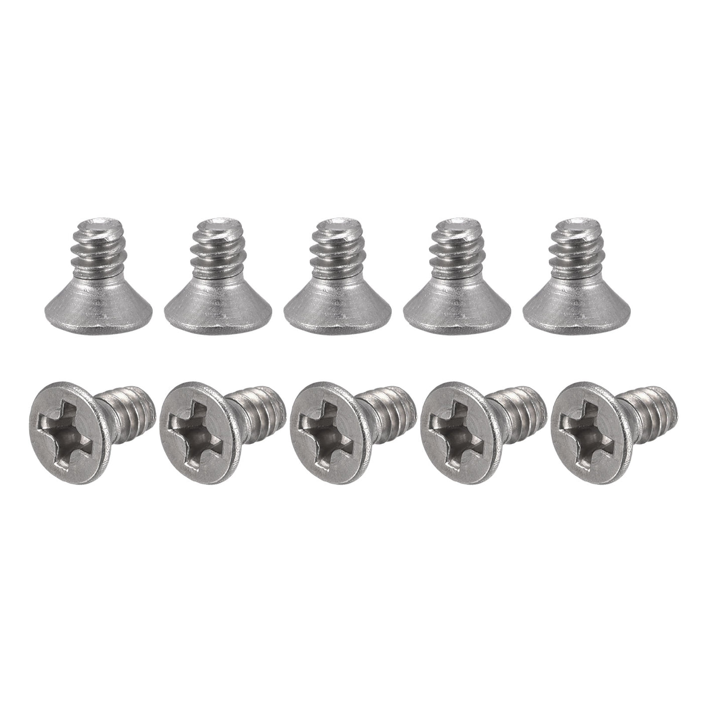 uxcell Uxcell 6#-32x1/4" Flat Head Machine Screws Phillips 304 Stainless Steel Bolts 200pcs