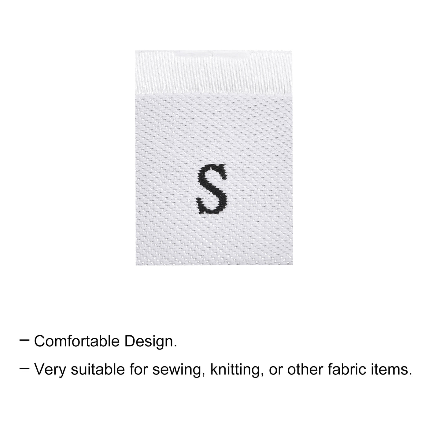 Harfington Clothing Sewing Size Label, S/M/L Woven Embroidered Label White for Clothes Garment, 6 Roll