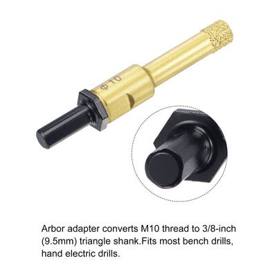 Harfington Uxcell 8mm Brazed Diamond Core Drill Bits with M10 Arbor Adapter for Tile Marble Stone