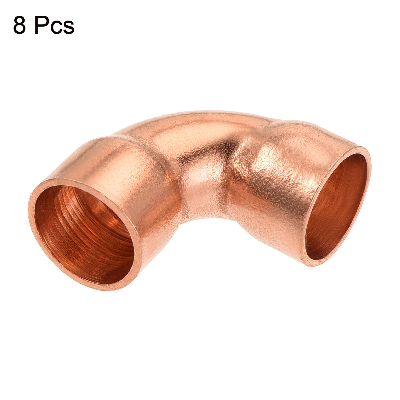 Harfington 90 Degrees Elbow Copper Pipe Fitting Brazing Connection 10mm ID for HVAC Cooling Equipment, Pack of 8