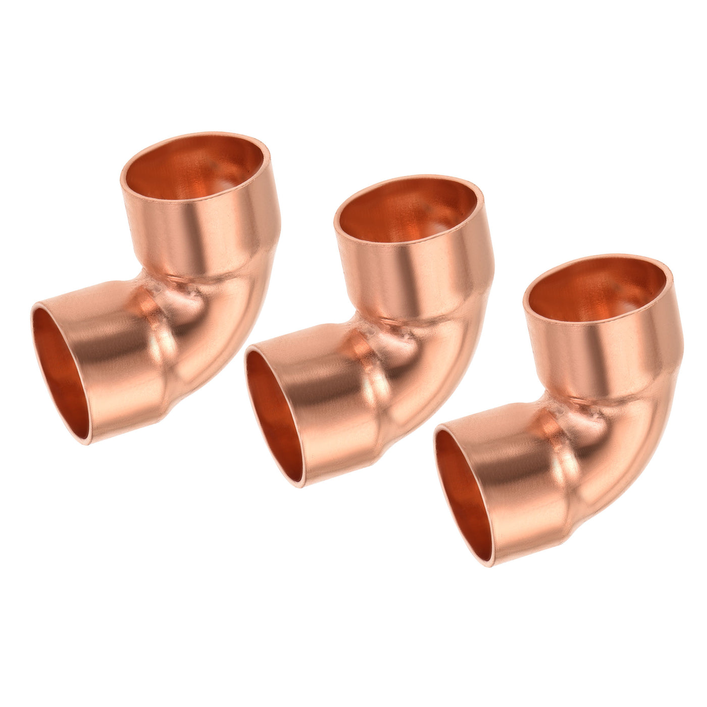 Harfington 90 Degrees Elbow Copper Pipe Fitting Brazing Connection 5/8 Inch ID for HVAC Cooling Equipment, Pack of 3