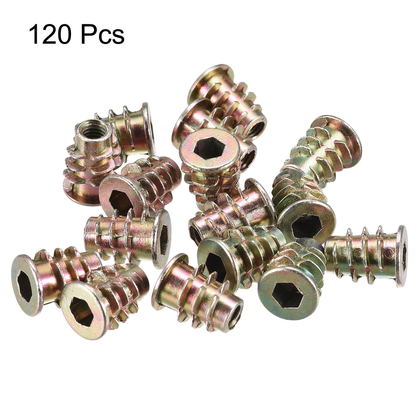 uxcell Uxcell Furniture Screw-in Nut, Zinc Alloy Threaded Insert Nuts Hardware Nuts