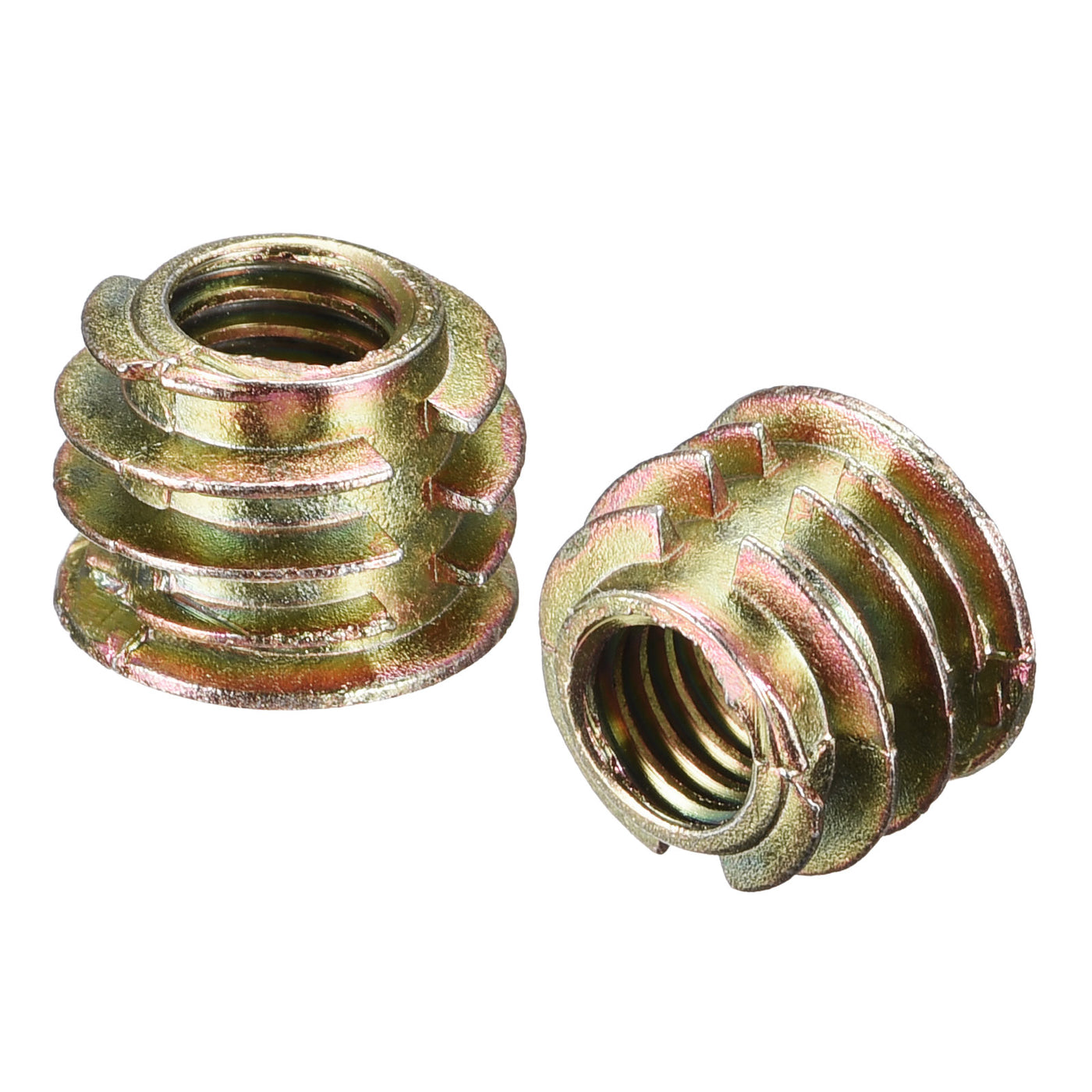 uxcell Uxcell M6x8mm Furniture Screw-in Nut Zinc Alloy Threaded Insert Nuts for Wood 120pcs