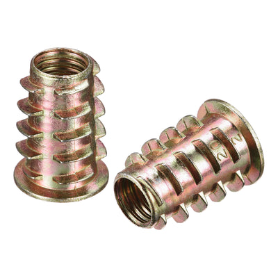 Harfington Uxcell M4x10mm Furniture Screw-in Nut Zinc Alloy Threaded Insert Nuts for Wood 40pcs