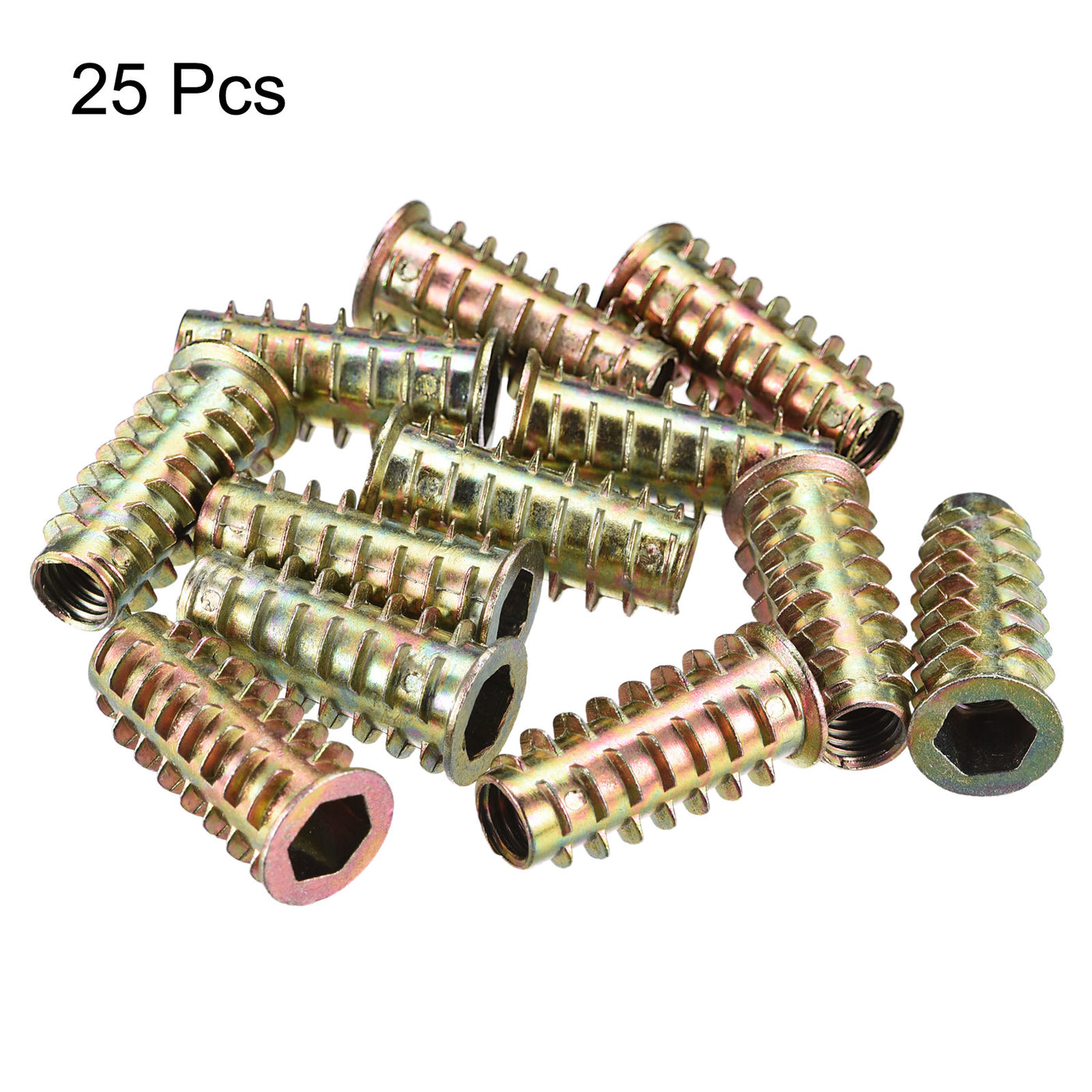 uxcell Uxcell Furniture Screw-in Nut, Zinc Alloy Threaded Insert Nuts for Wood Furniture
