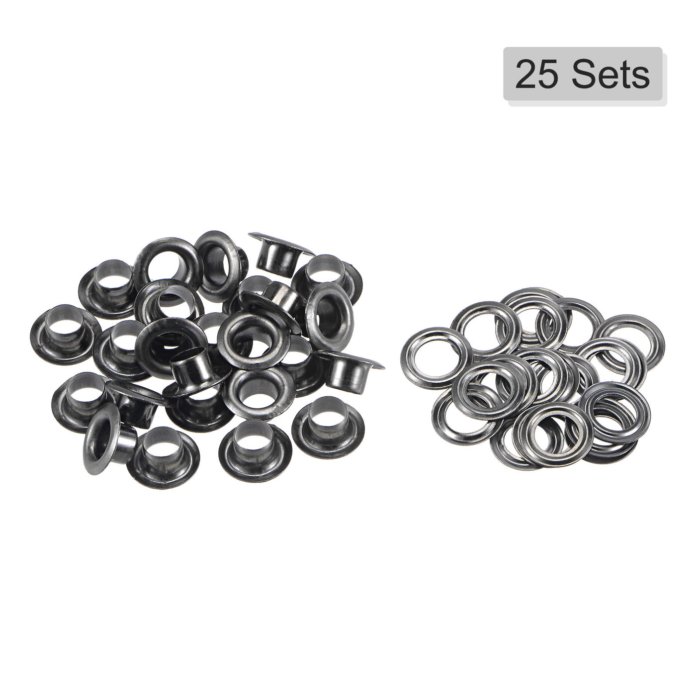 uxcell Uxcell 25Set 5.5mm Hole Copper Grommets Eyelets Dim Grey for Fabric Leather