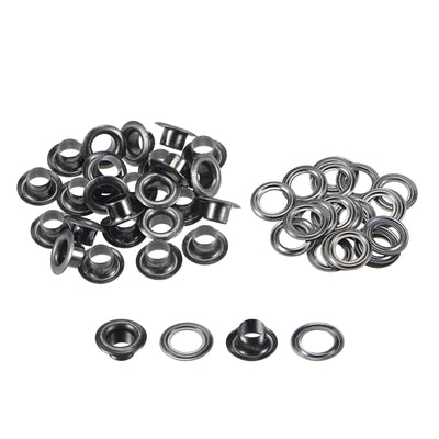 Harfington Uxcell 25Set 5.5mm Hole Copper Grommets Eyelets Dim Grey for Fabric Leather