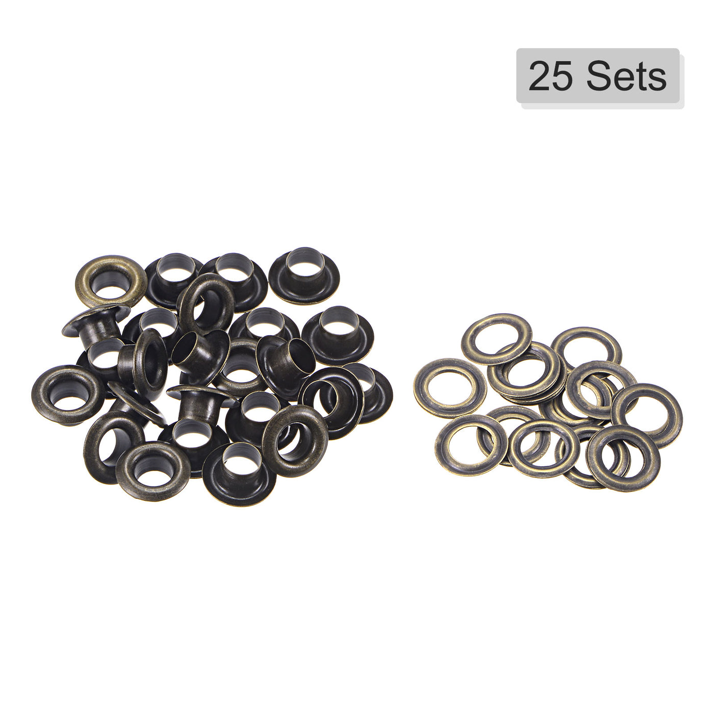 uxcell Uxcell 25Set 5.5mm Hole Copper Grommets Eyelets Bronze Tone for Fabric Leather