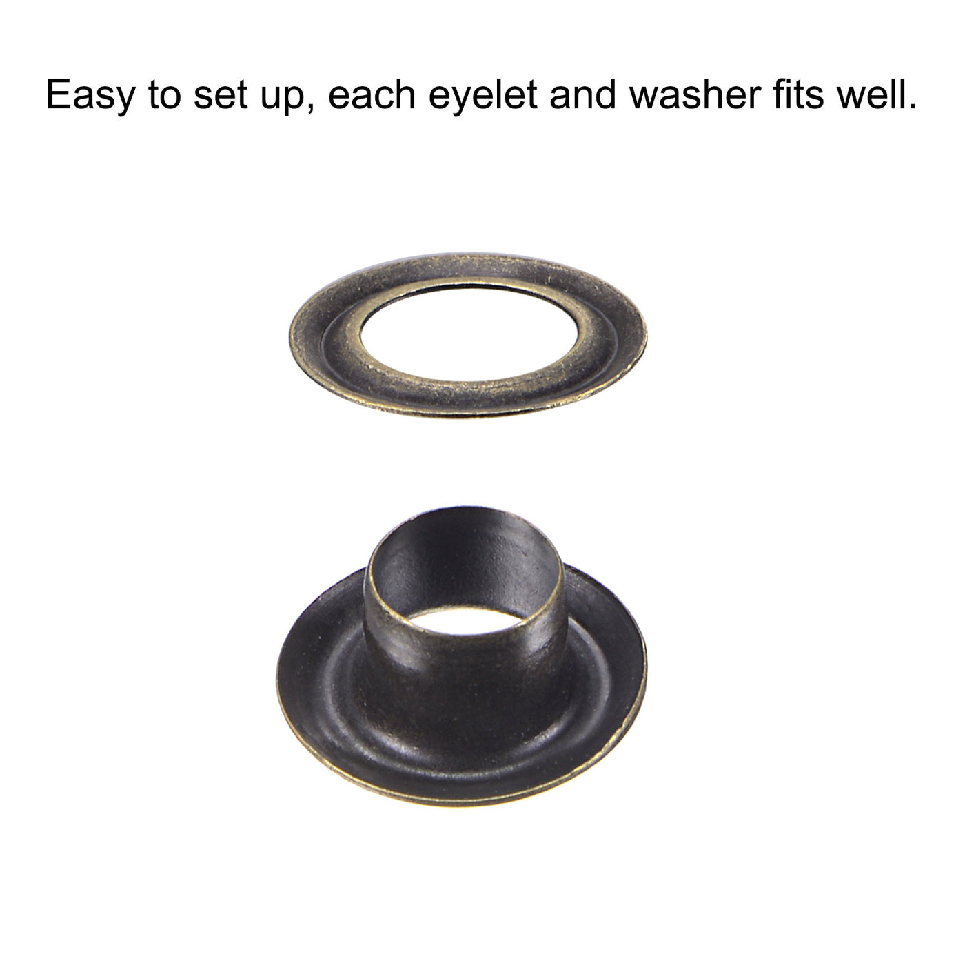 uxcell Uxcell 25Set 5.5mm Hole Copper Grommets Eyelets Bronze Tone for Fabric Leather