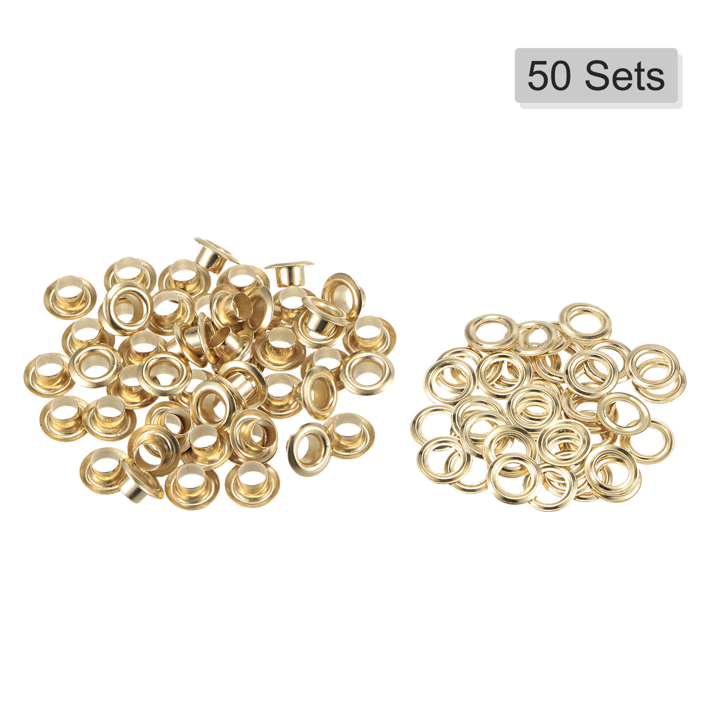 uxcell Uxcell 50Set 5.5mm Hole Copper Grommets Eyelets Gold Tone for Fabric Leather