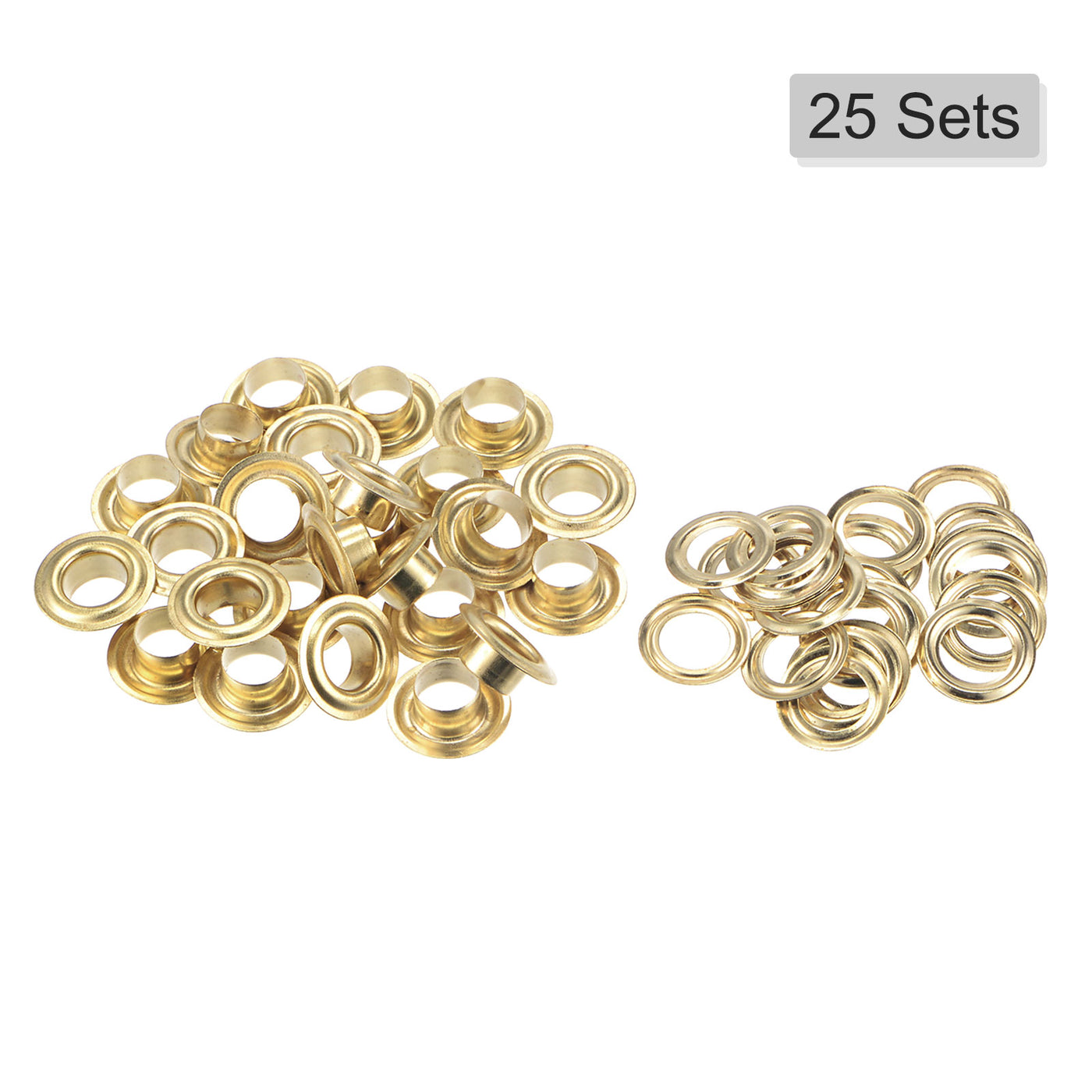 uxcell Uxcell 25Set 7.5mm Hole Copper Grommets Eyelets Gold Tone for Fabric Leather