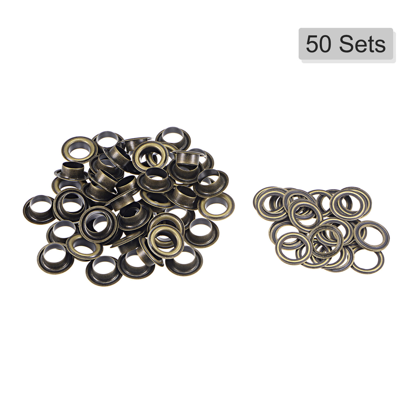 uxcell Uxcell 50Set 10.5mm Hole Copper Grommets Eyelets Bronze Tone for Fabric Leather