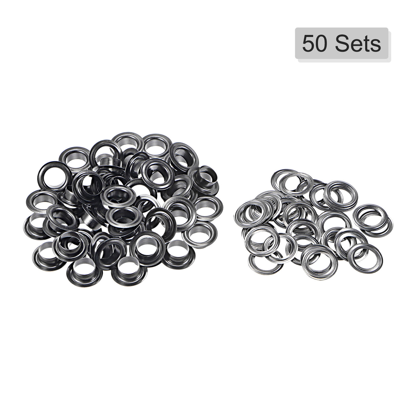 uxcell Uxcell 50Set 10.5mm Hole Copper Grommets Eyelets Dim Grey for Fabric Leather
