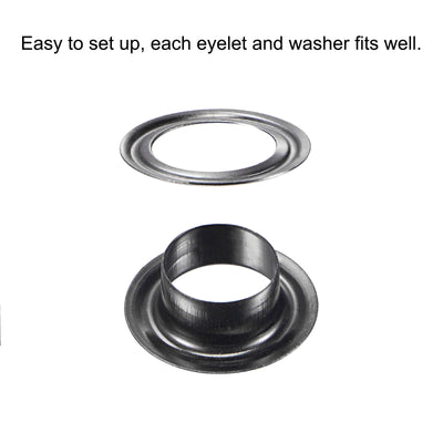 Harfington Uxcell 50Set 10.5mm Hole Copper Grommets Eyelets Dim Grey for Fabric Leather