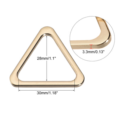 Harfington Uxcell Metal Triangle Ring Buckle 30mm(1.18") Inner Width for DIY Gold Tone 20pcs