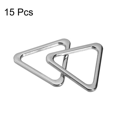 Harfington Uxcell Metal Triangle Ring Buckle 25mm(0.98") Inner Width for DIY Silver Tone 15pcs