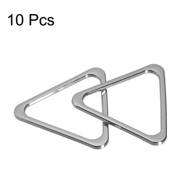 Harfington Uxcell Metal Triangle Ring Buckle 40mm(1.57") Inner Width for DIY Silver Tone 10pcs
