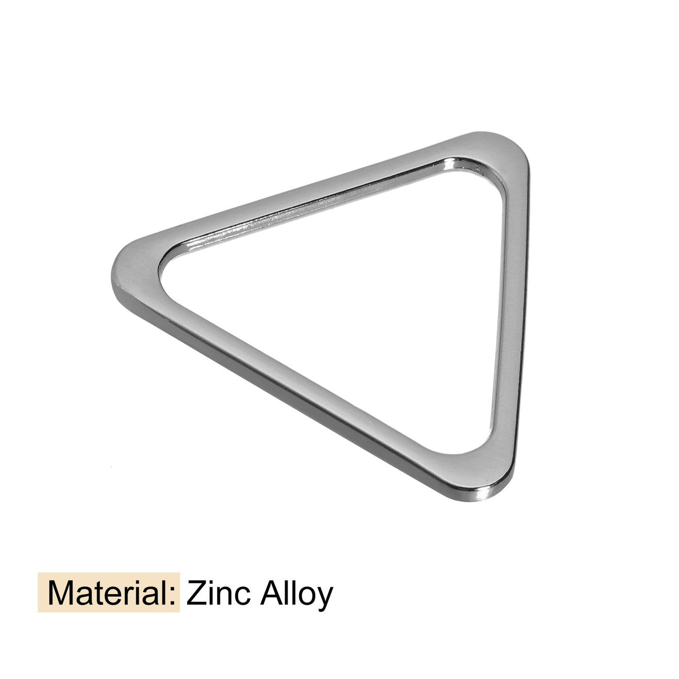 uxcell Uxcell Metal Triangle Ring Buckle 40mm(1.57") Inner Width for DIY Silver Tone 10pcs