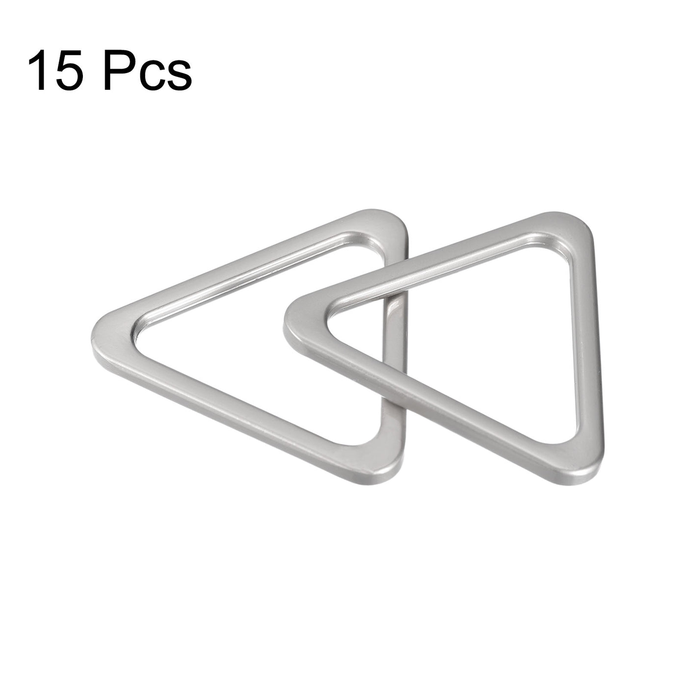 uxcell Uxcell Metal Triangle Ring Buckle 30mm(1.18") Inner Width for DIY Foggy Silver 15pcs