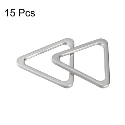 Harfington Uxcell Metal Triangle Ring Buckle 30mm(1.18") Inner Width for DIY Foggy Silver 15pcs