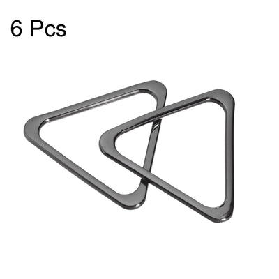 Harfington Uxcell Metal Triangle Ring Buckle 42mm(1.65") Inner Width for DIY Dark Gray 6pcs