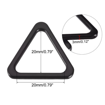 Harfington Uxcell Metal Triangle Ring Buckle 20mm(0.79") Inner Width for DIY Matt Black 30pcs