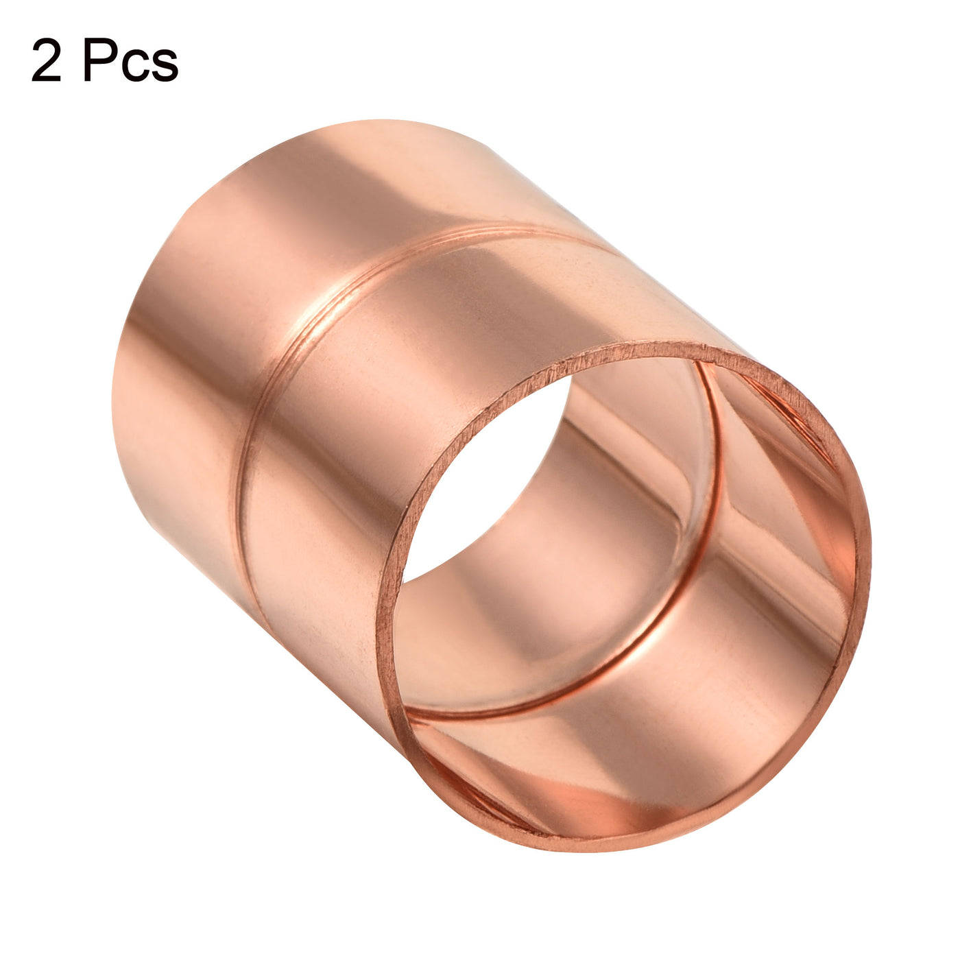 Harfington Straight Copper Coupling Fittings, 0.87 Inch ID Welding Joint for HVAC Air Conditioner, Pack of 2