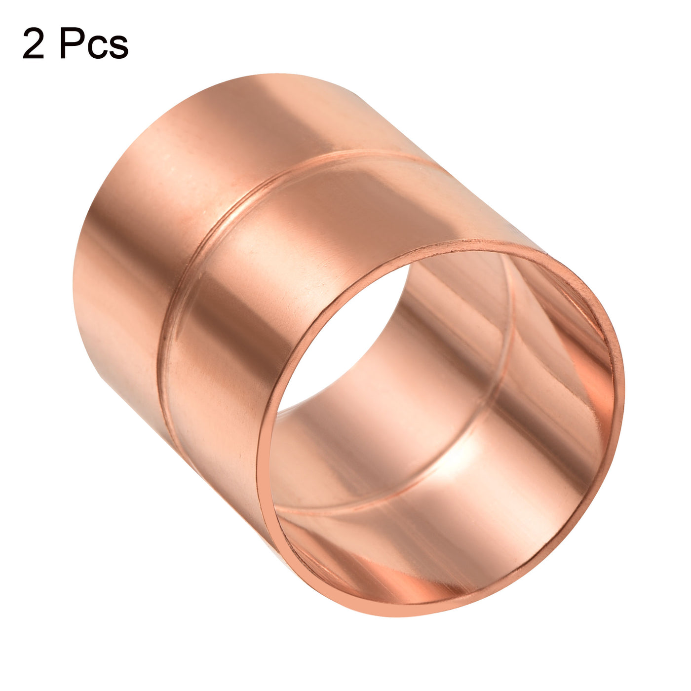 Harfington Straight Copper Coupling Fittings, 1 Inch ID Welding Joint for HVAC Air Conditioner, Pack of 2