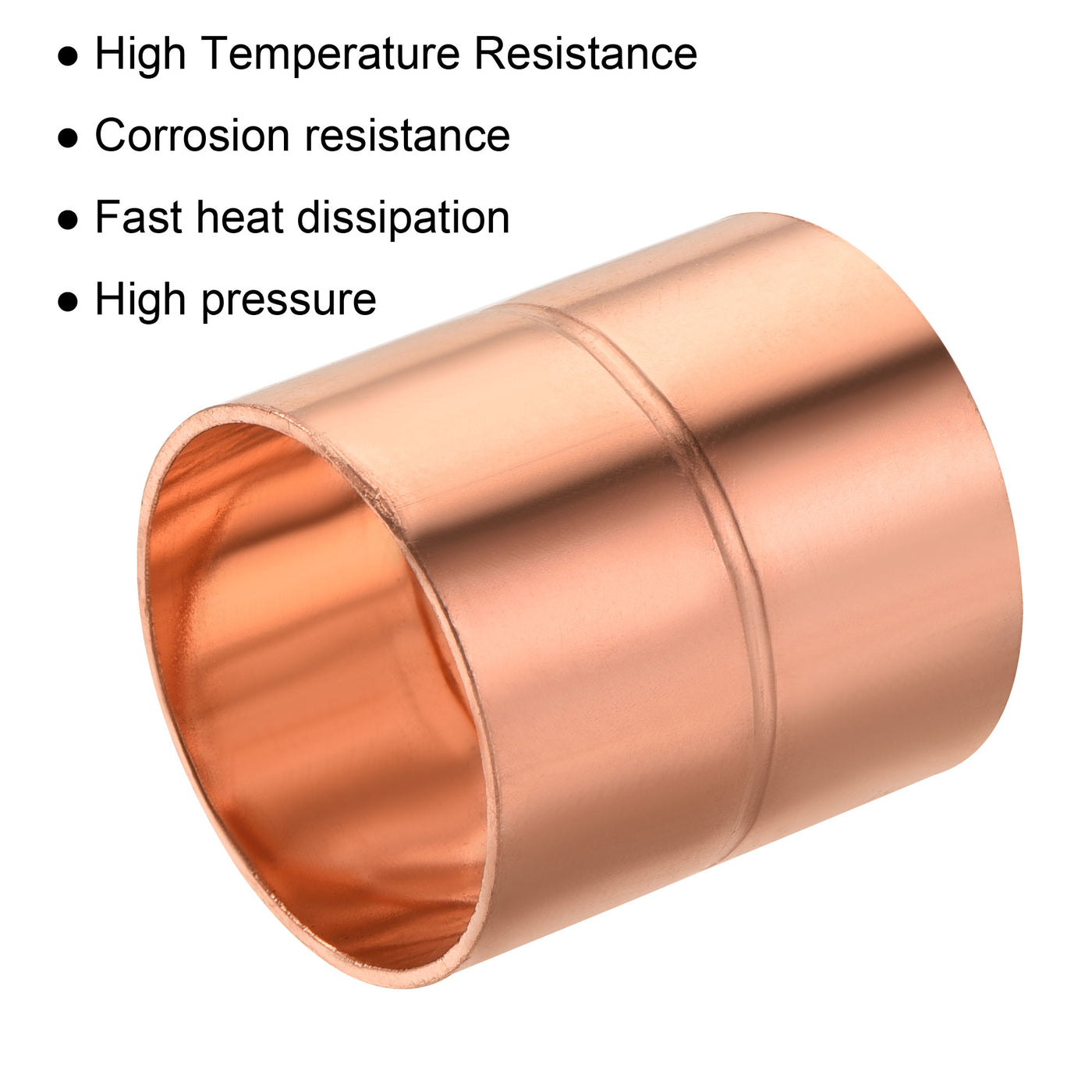 Harfington Straight Copper Coupling Fittings, ID Welding Joint for HVAC Air Conditioner