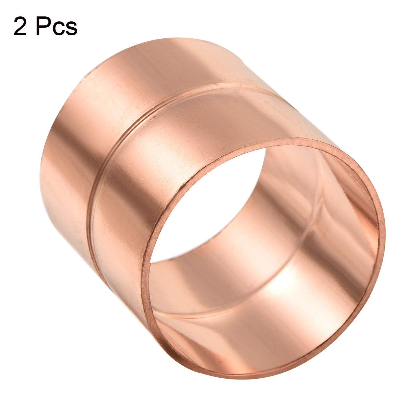 Harfington Straight Copper Coupling Fittings, 1.5 Inch ID Welding Joint for HVAC Air Conditioner, Pack of 2