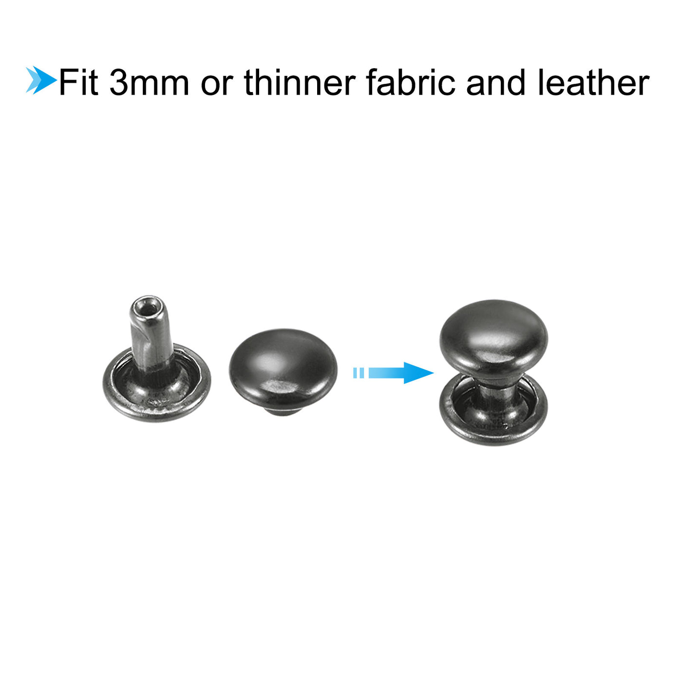 uxcell Uxcell 50 Sets Leather Rivets Dim Gray 6mm Double Cap Brass Rivet Leather Studs