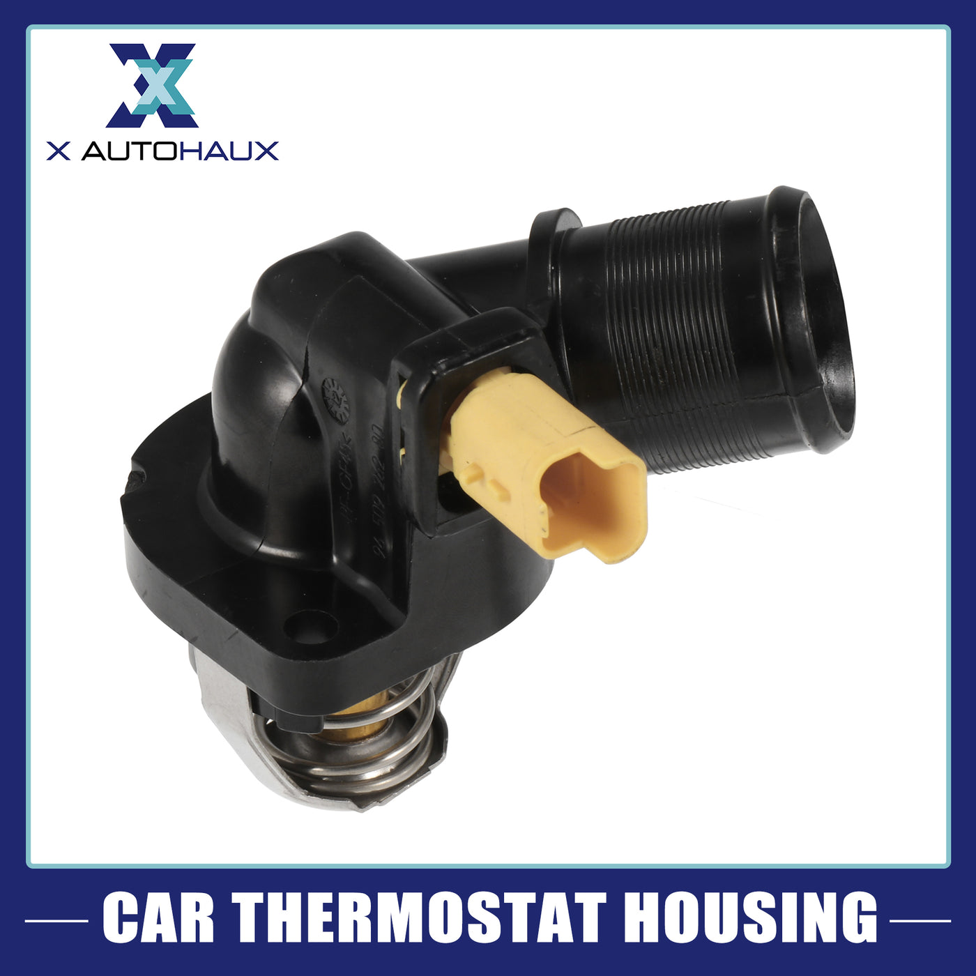 X AUTOHAUX Black Car Thermostat Housing Accessory for Peugeot 206 207 SW 1007 207.0 Bipper AA 1336Z2 9650926280