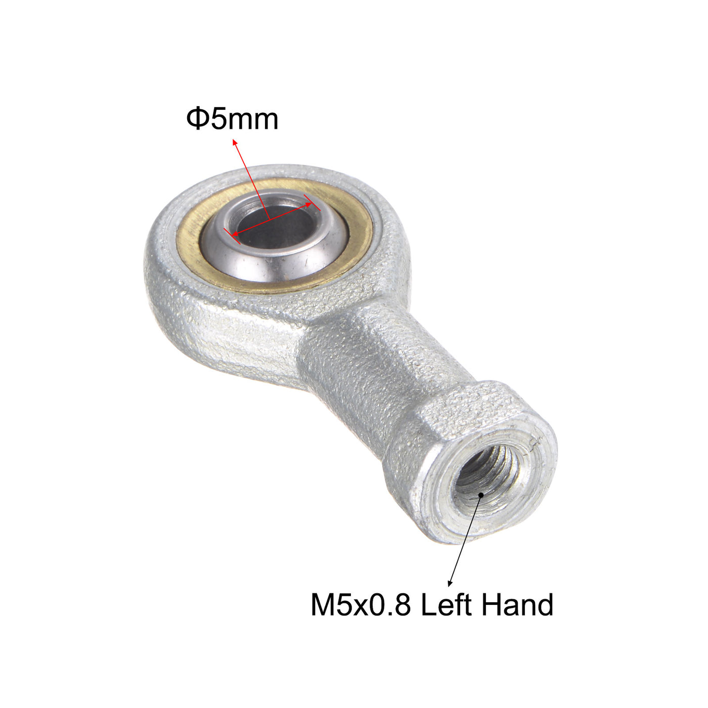uxcell Uxcell SI5TK PHSA5 Rod End Bearing 5mm Bore M5x0.8 Left Hand Female Thread
