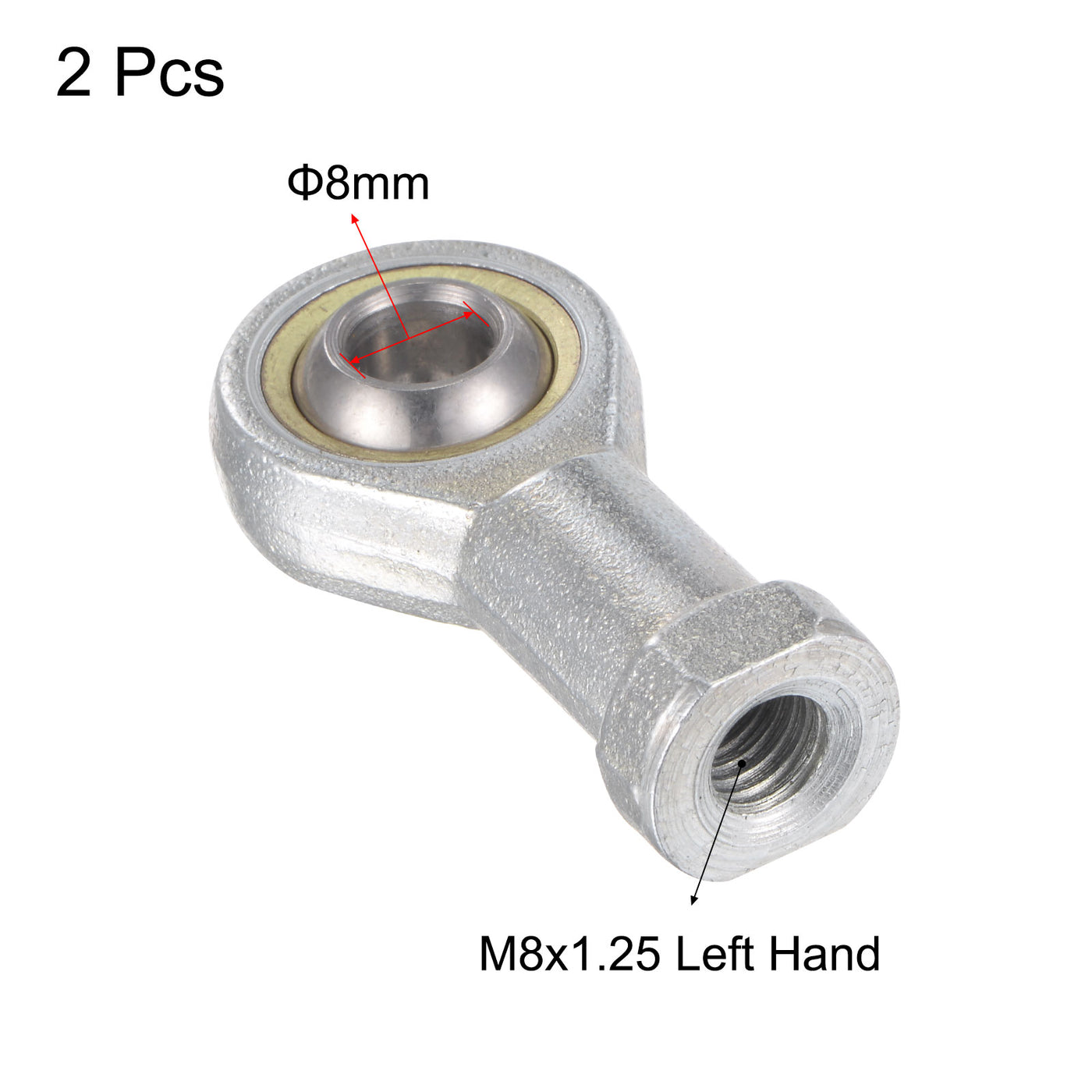 uxcell Uxcell 2pcs SI8TK PHSA8 Rod End Bearing 8mm Bore M8x1.25 Left Hand Female Thread