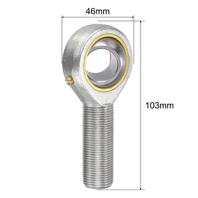 Harfington Uxcell POS20 Rod End Bearing 20mm Bore Self-lubricated M20x1.5 Right Hand Male Thread