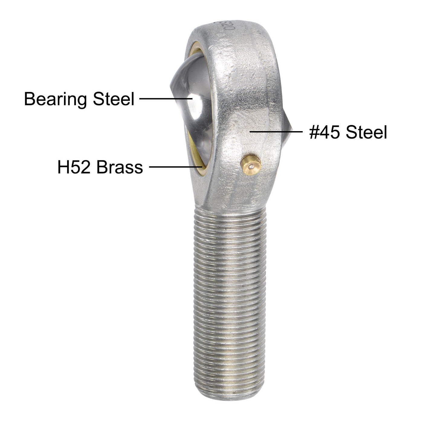 uxcell Uxcell POS20 Rod End Bearing 20mm Bore Self-lubricated M20x1.5 Right Hand Male Thread