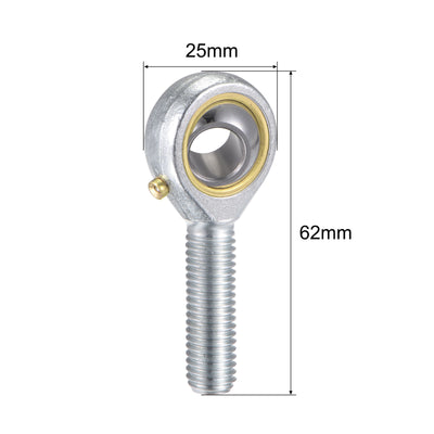 Harfington Uxcell Rod End Bearing Self-lubricated Joint Bearings Left Hand Male Thread Connector