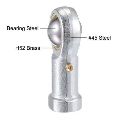 Harfington Uxcell PHS10 Rod End Bearing 10mm Bore Self-lubricated M10x1.5 Right Hand Female Thread