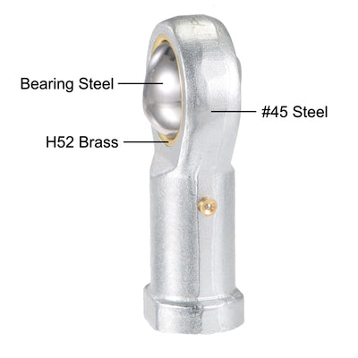 Harfington Uxcell PHS18 Rod End Bearing 18mm Bore Self-lubricated M18x1.5 Right Hand Female Thread