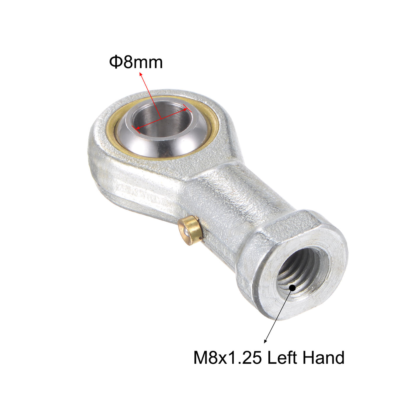 uxcell Uxcell PHS8 Rod End Bearing 8mm Bore Self-lubricated M8x1.25 Left Hand Female Thread