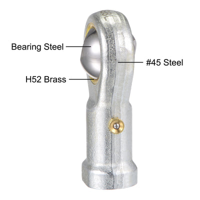 Harfington Uxcell PHS8 Rod End Bearing 8mm Bore Self-lubricated M8x1.25 Left Hand Female Thread