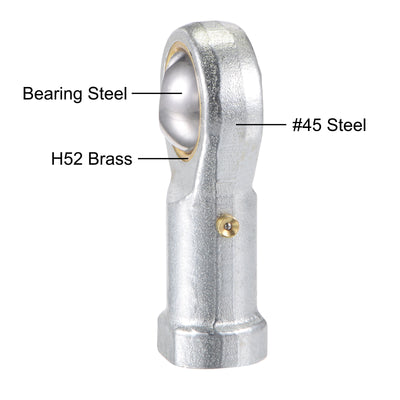 Harfington Uxcell PHS12 Rod End Bearing 12mm Bore Self-lubricated M12x1.75 Left Hand Female Thread