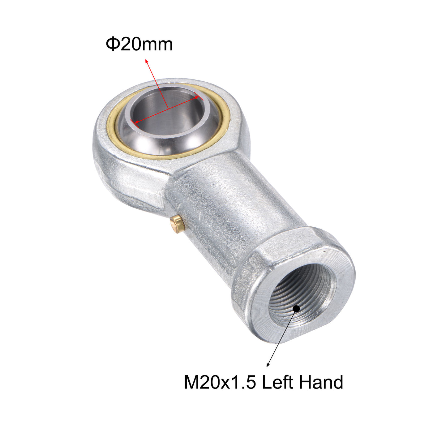 uxcell Uxcell PHS20 Rod End Bearing 20mm Bore Self-lubricated M20x1.5 Left Hand Female Thread