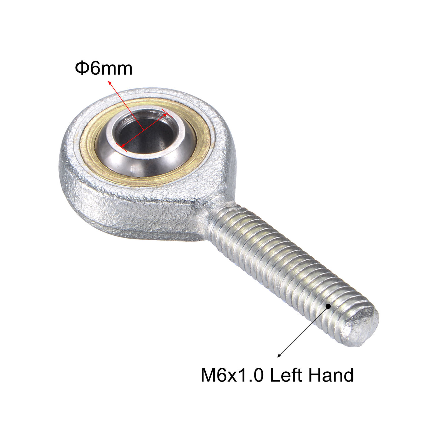 uxcell Uxcell SA25TK POSA25 Rod End Bearing 25mm Bore M25x2 Left Hand Male Thread